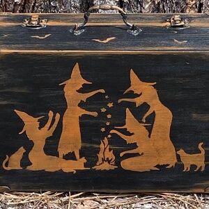 Primitive witch Black Hat Society purse witches witchcraft magick box Halloween